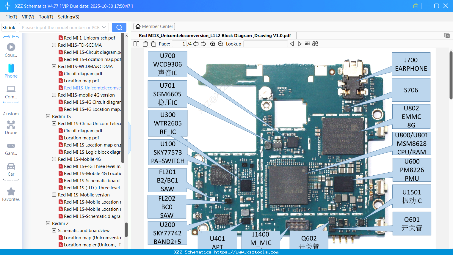 Xiaomi Redmi1S_Unicomtelecomversion_L1&L2 Block Diagram & Drawing V1.0